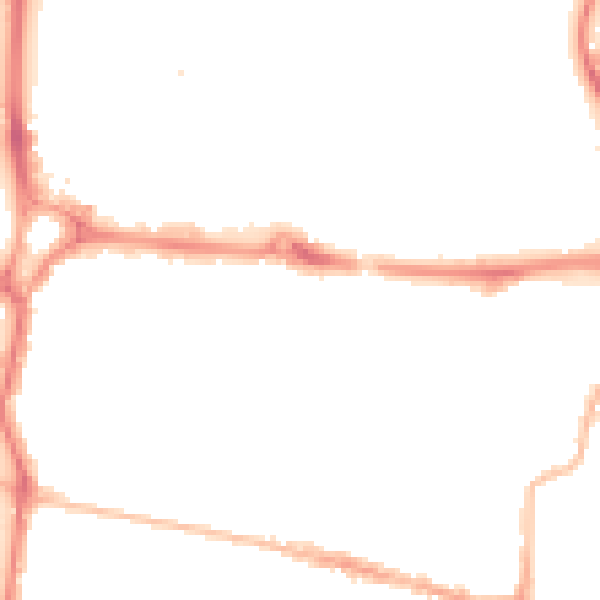 Night-time road noise heatmap for PO5 4HR