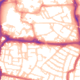 Daytime road noise heatmap for PO5 4HW