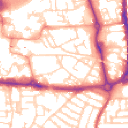 Daytime road noise heatmap for PO5 4LZ