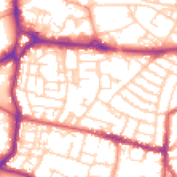 Daytime road noise heatmap for PO5 4PA