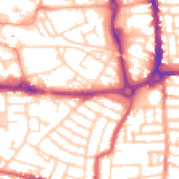 Daytime road noise heatmap for PO5 4PT