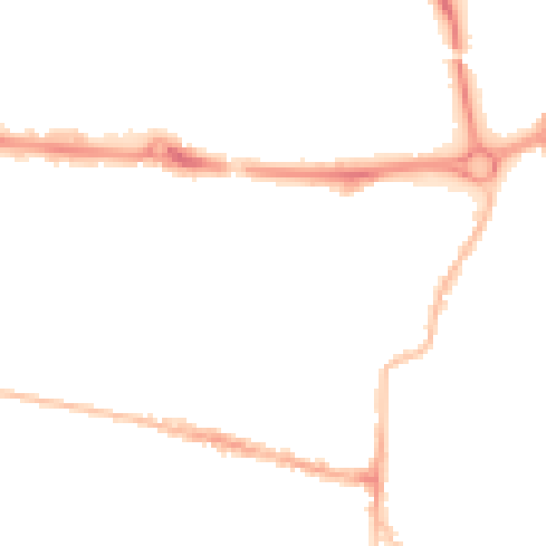 Night-time road noise heatmap for PO5 4PX