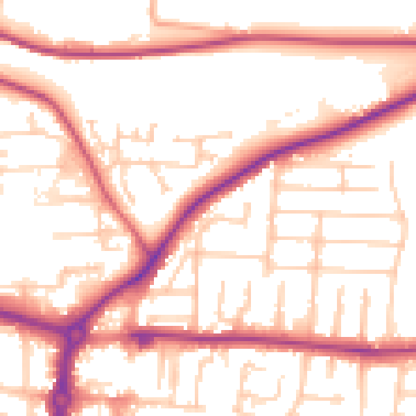 Daytime road noise heatmap for PO6 3ET