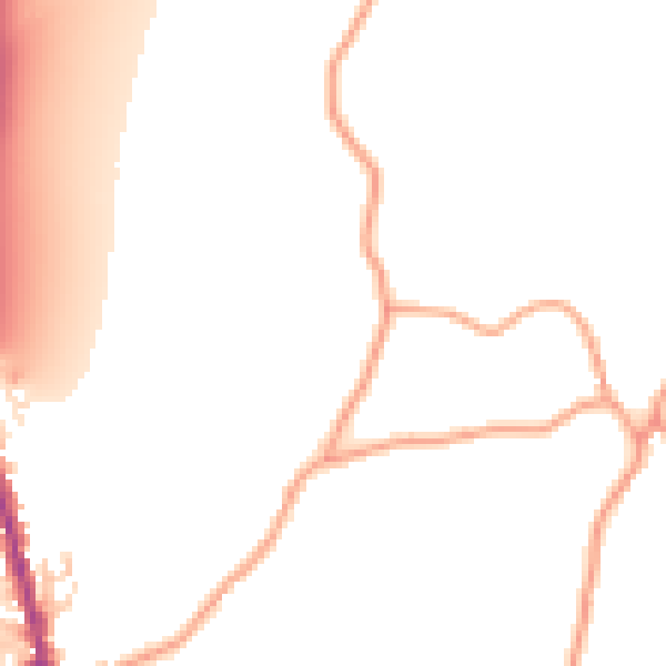 Daytime road noise heatmap for PO8 0AE