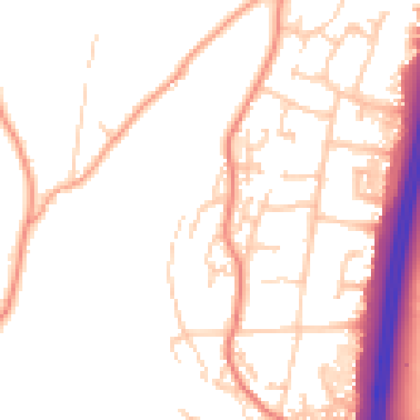 Daytime road noise heatmap for PO8 0DJ