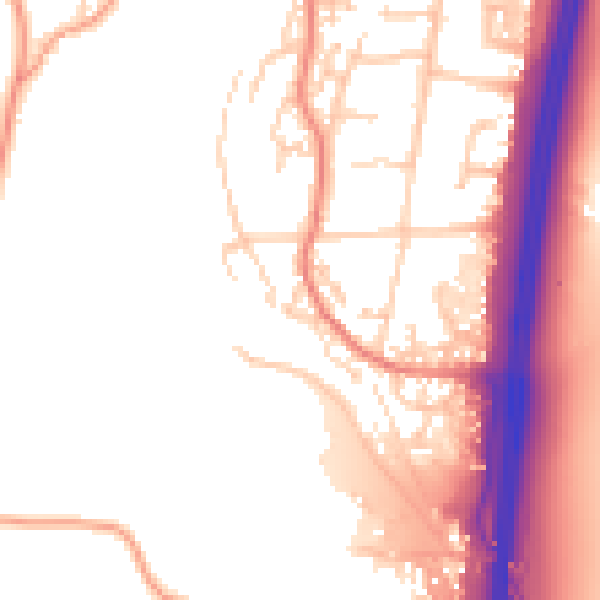 Daytime road noise heatmap for PO8 0HE