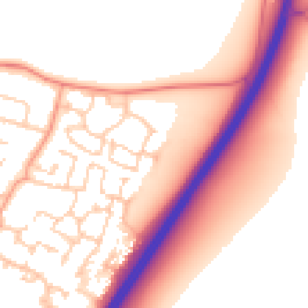 Daytime road noise heatmap for PO8 0WL