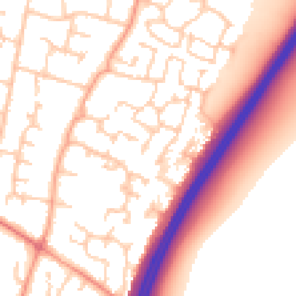 Daytime road noise heatmap for PO8 0ZD