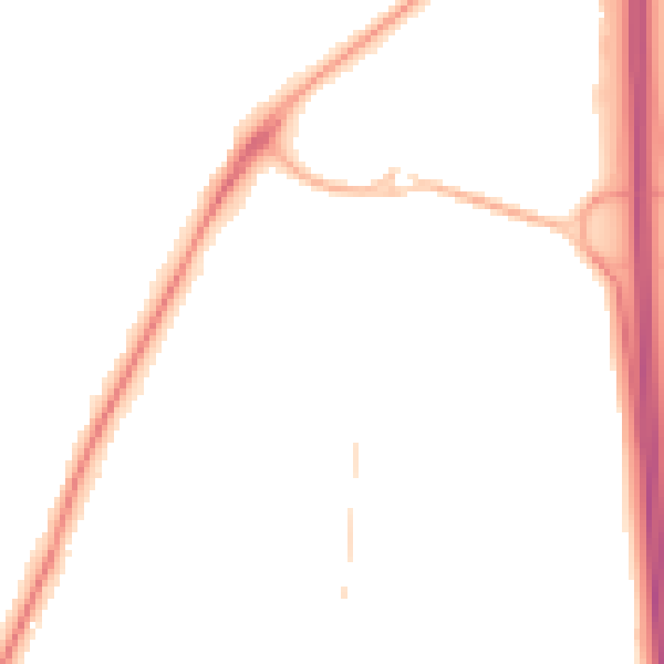 Night-time road noise heatmap for PO8 9EA