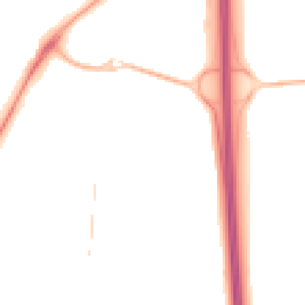 Night-time road noise heatmap for PO8 9EX