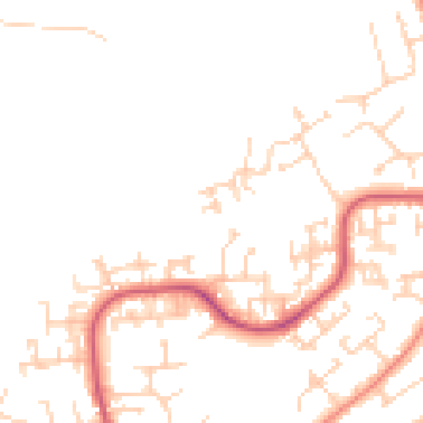 Daytime road noise heatmap for PO8 9FE