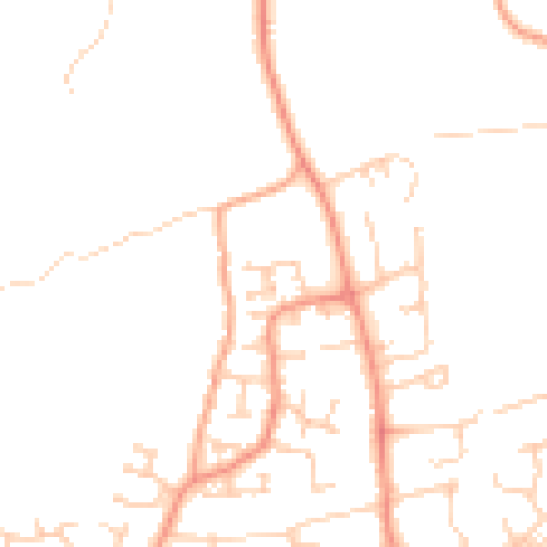Daytime road noise heatmap for PO8 9YE