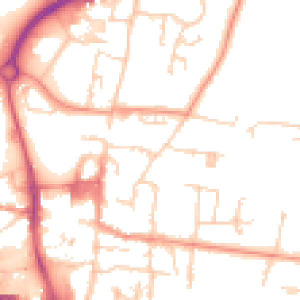 Daytime road noise heatmap for PO9 1BH