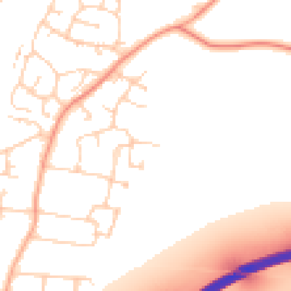 Daytime road noise heatmap for PO9 2FA
