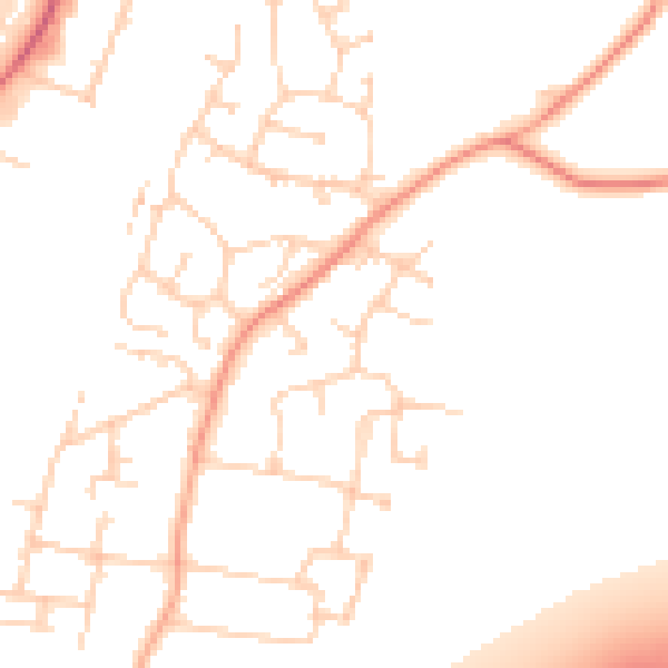 Daytime road noise heatmap for PO9 2QA