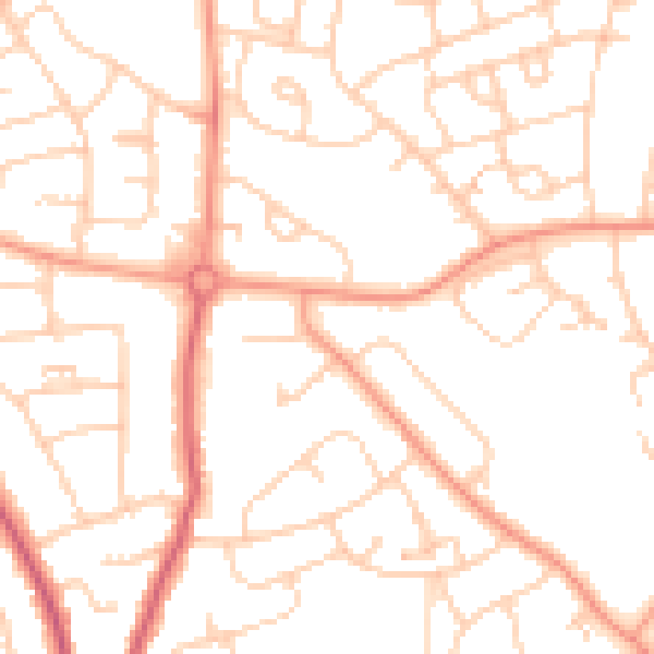 Daytime road noise heatmap for PO9 3AA