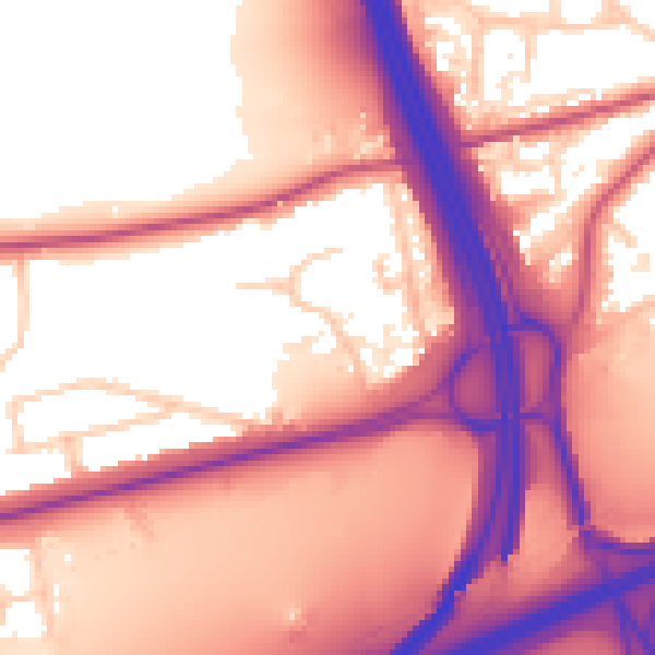 Daytime road noise heatmap for PO9 3FE