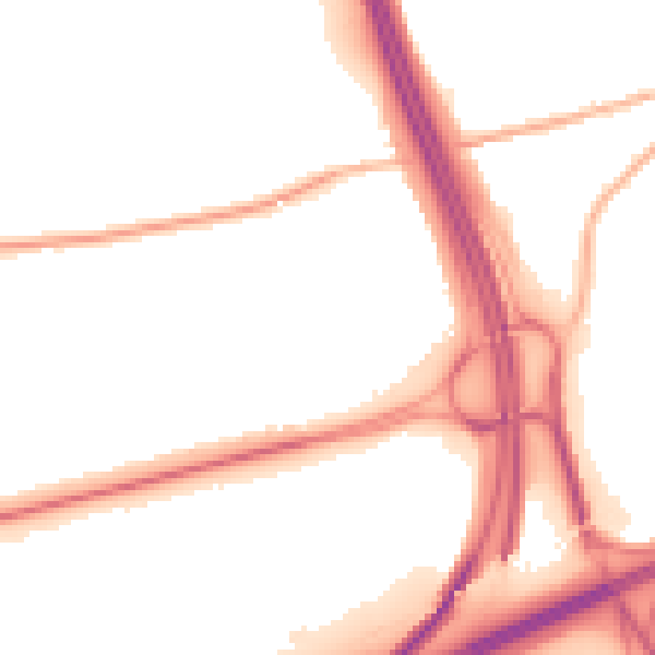 Night-time road noise heatmap for PO9 3FE
