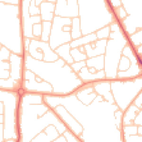 Daytime road noise heatmap for PO9 4PH