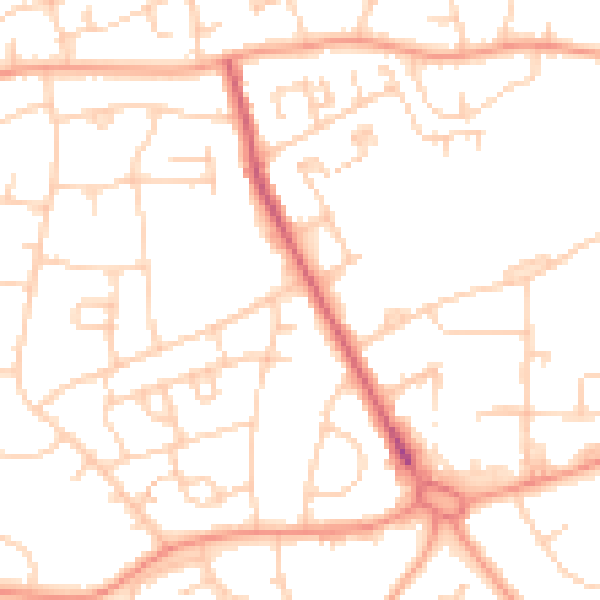 Daytime road noise heatmap for PO9 5AR