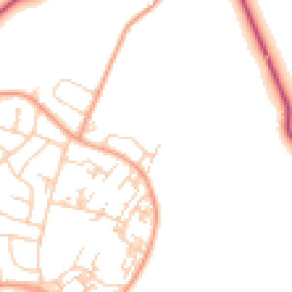 Daytime road noise heatmap for PO9 5LP