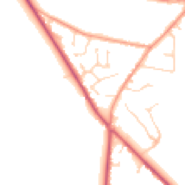 Daytime road noise heatmap for PO9 6HW
