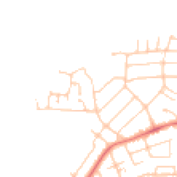 Daytime road noise heatmap for PR1 0HX