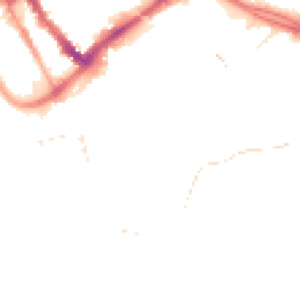 Night-time road noise heatmap for PR1 3NR