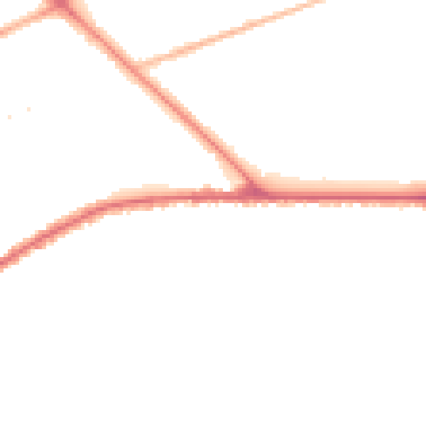 Night-time road noise heatmap for PR1 4RE