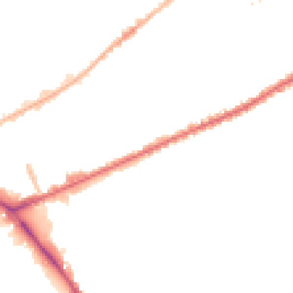Night-time road noise heatmap for PR1 5PB