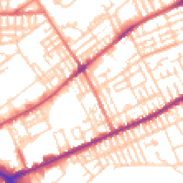 Daytime road noise heatmap for PR1 5US