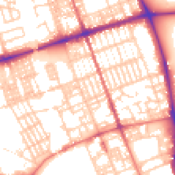 Daytime road noise heatmap for PR1 7PX