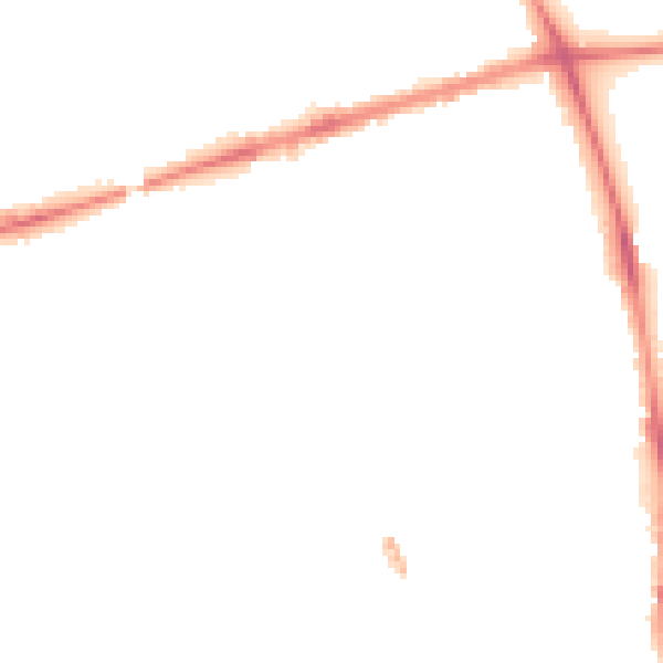Night-time road noise heatmap for PR1 7PX