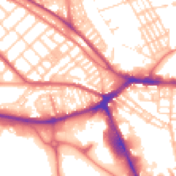 Daytime road noise heatmap for PR2 1AQ