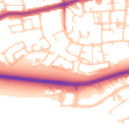 Daytime road noise heatmap for PR2 1BZ