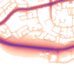 Daytime road noise heatmap for PR2 1QZ