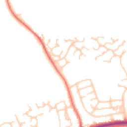 Daytime road noise heatmap for PR2 1RY