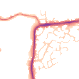 Daytime road noise heatmap for PR2 5JU