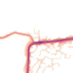 Daytime road noise heatmap for PR2 5JY