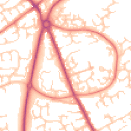 Daytime road noise heatmap for PR2 7DW