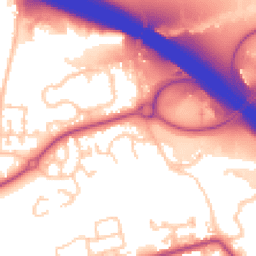 Daytime road noise heatmap for PR2 9LW