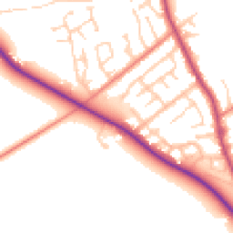 Daytime road noise heatmap for PR3 0DT