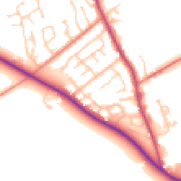 Daytime road noise heatmap for PR3 0EE