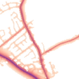 Daytime road noise heatmap for PR3 0HE