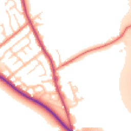 Daytime road noise heatmap for PR3 0QH