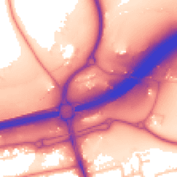 Daytime road noise heatmap for PR3 5BQ