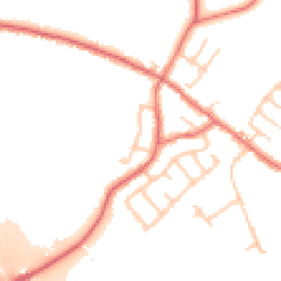 Daytime road noise heatmap for PR5 0BB