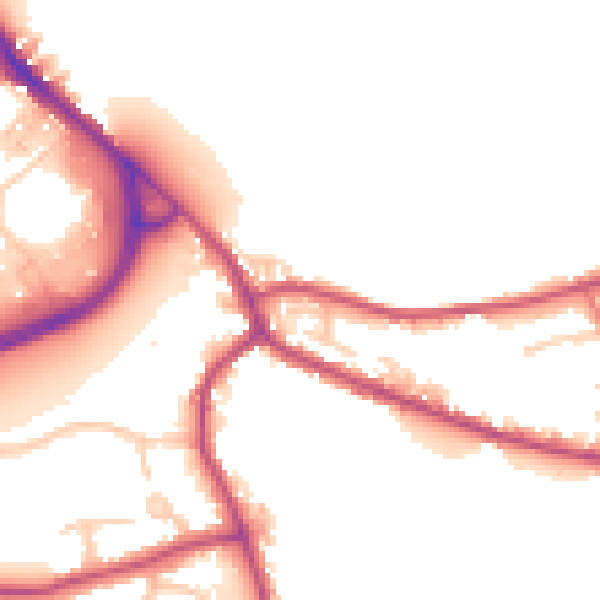 Daytime road noise heatmap for PR5 4BE