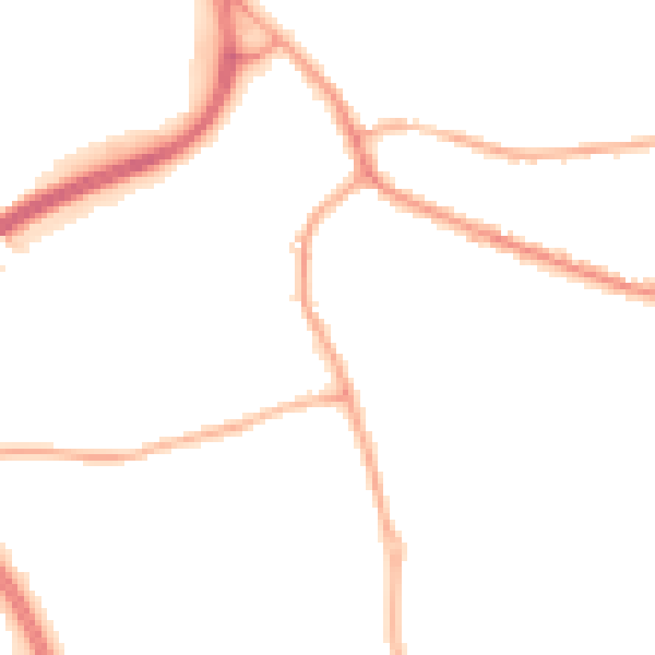 Night-time road noise heatmap for PR5 4JN