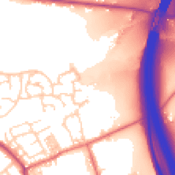 Daytime road noise heatmap for PR5 4NX